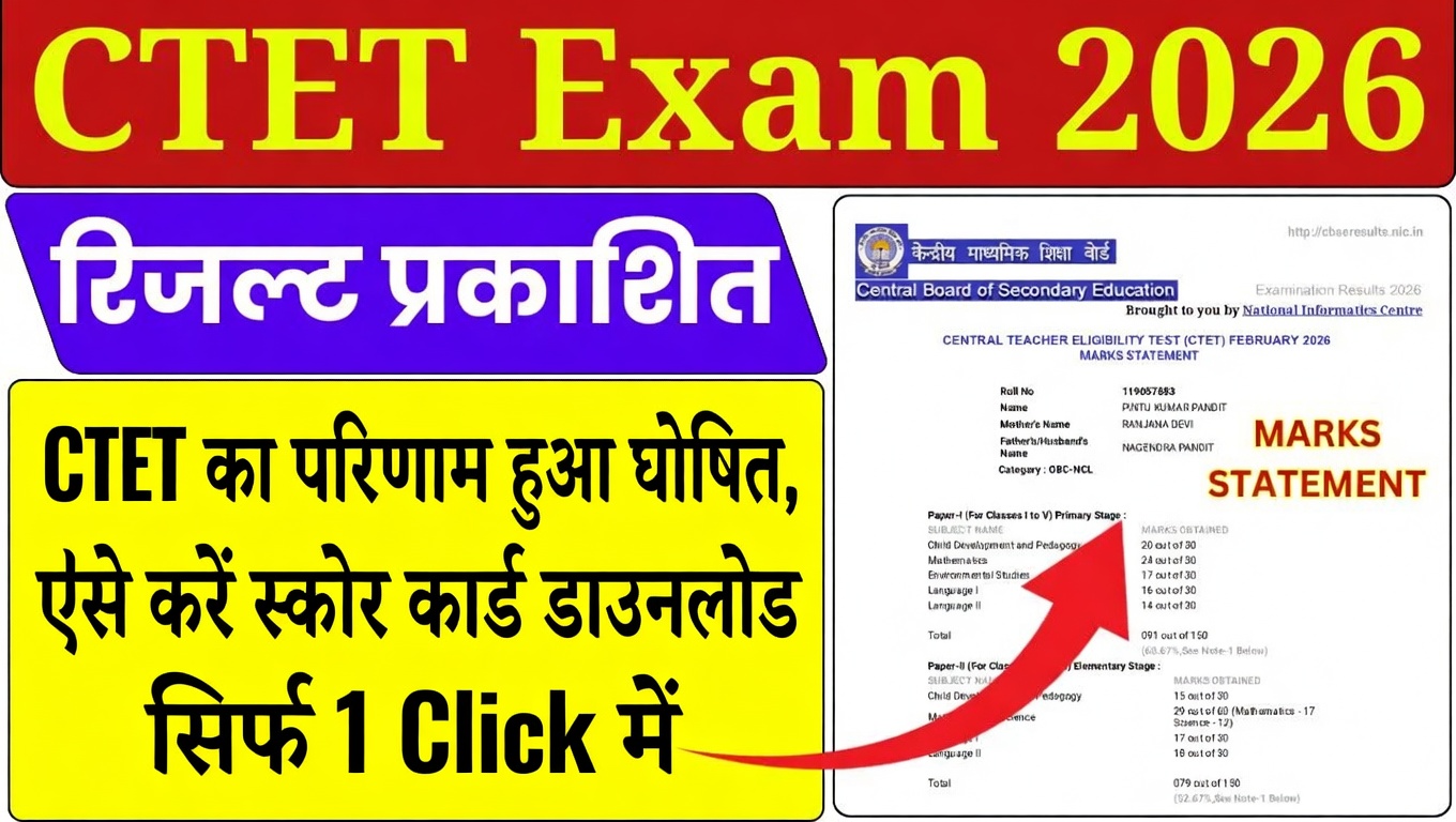 CTET Result 2026 Link Active Now